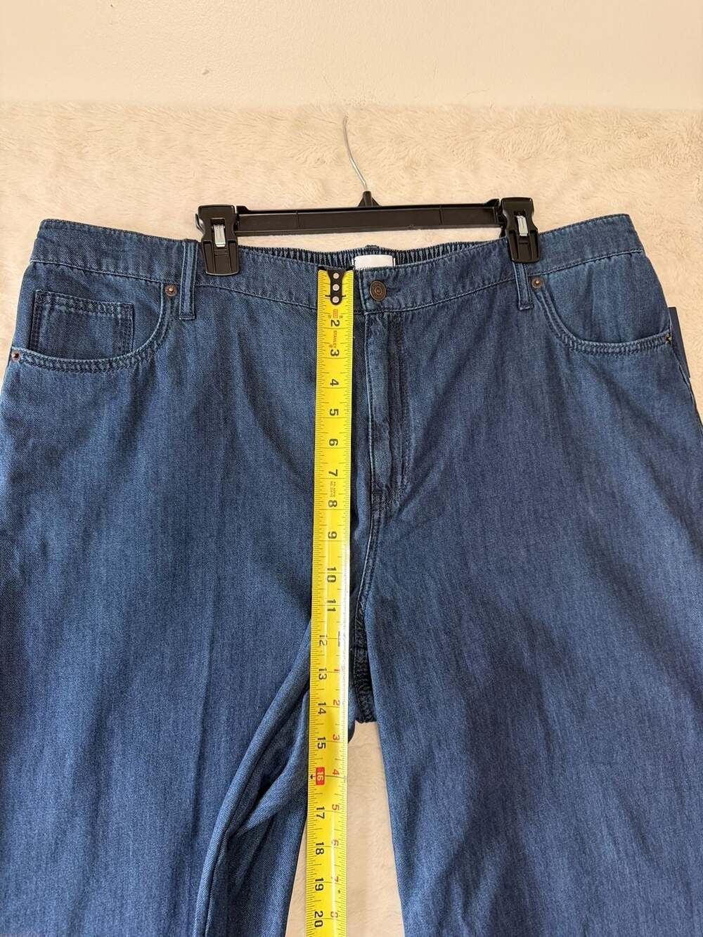 Crown & Ivy Wide Leg Denim Pants 18W Dark Wash Stretch - Picture 4 of 8